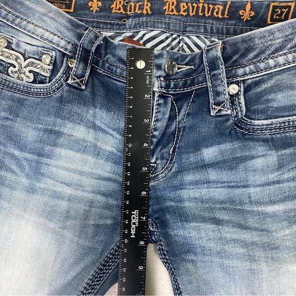 Rock Revival Women’s Vivian Cuffed Skinny Blue Jeans Size 27 - Picture 7 of 16